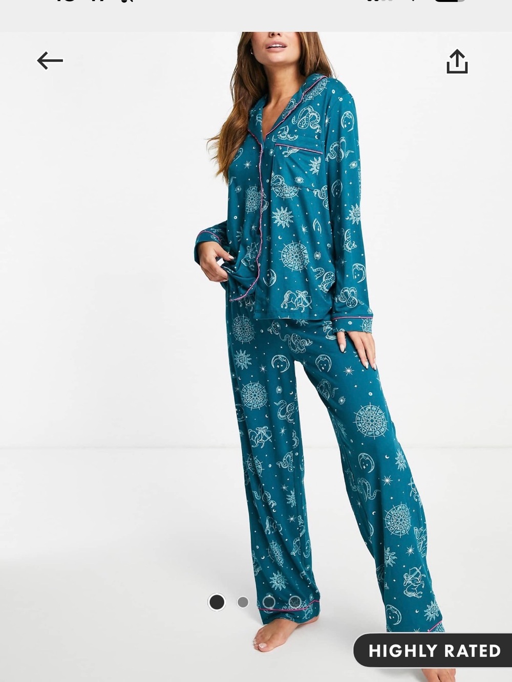 Chelsea Peers Zodiac Astrology Star Pajama Set Long Sleeve and Pants XL